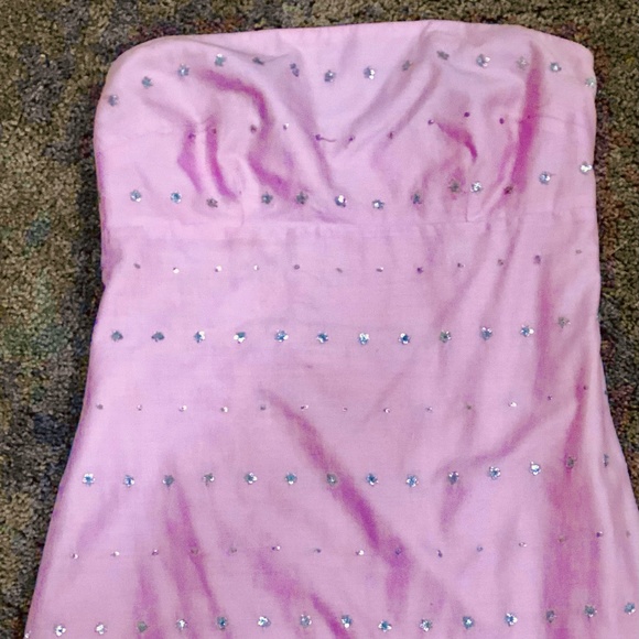 TOCCA Pink & Silver Embroidered Strapless Dress - Picture 2 of 8